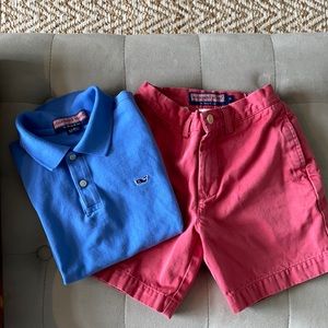Shorts and golf shirt set.
